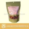 Plastic stand up ziplock bag with window for dog treats